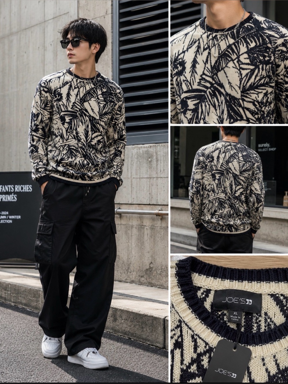 ✨Host pick✨ Joe’s Jeans Men’s Palm Leaf Knit Crewneck Sweater NWT XL